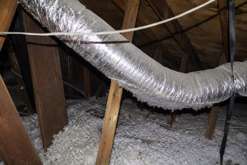 Dryer vent cleaning in a Pembroke Pines attic duct run