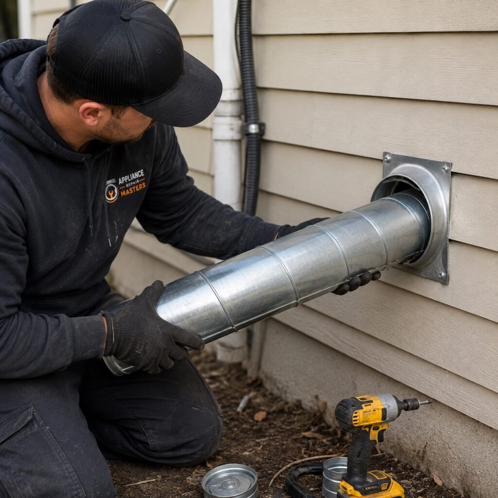 Installing a new rigid metal dryer vent through an exterior wall